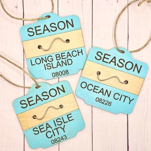 Beach Badge Ornament // Shore Ornaments // Beach Badge Pass Ornament // Custom Ornament