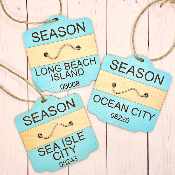 Beach Badge Ornament // Shore Ornaments // Beach Badge Pass Ornament // Custom Ornament