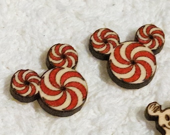 Mickey Christmas Earrings // Candy Cane Mickey Stud Earrings // Mickey Candy Cane Earrings // Stud Earrings