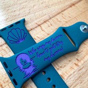 Ariel Mermaid Inspired Watch Band // Princess Collection //  Engraved Princess Inspired Watch Band