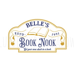 Angolo dei libri di Belle // La bella e la bestia SVG // Logo vintage di Belle // SVG PNG