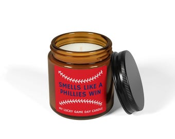 Vela con el aroma de una victoria de los Phillies / Vela del día del partido de la suerte / Regalo de los Phillies de Filadelfia / Vela de Filadelfia