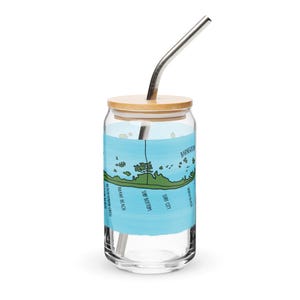 Long Beach Island Glass / LBI Map Glass / LBI Gift / Beach Lover Gift / LBI Life