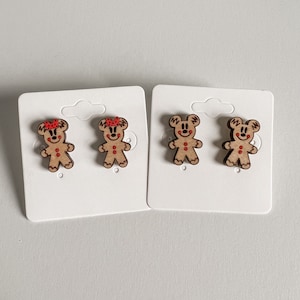 Lebkuchen Micky und Minnie Weihnachtsohrringe // Lebkuchen Micky und Minnie // Weihnachtsohrringe // Ohrstecker