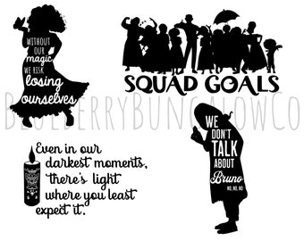Encanto SVG PNG Bundle: Mirabel, Bruno, Squad Goals (Digital Files)