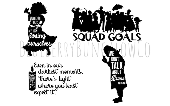 Encanto SVG PNG Bundle: Mirabel, Bruno, Squad Goals (Digital Files)