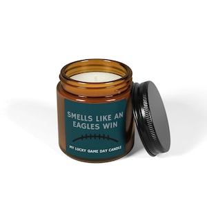 Kaars die naar een Eagles-overwinning ruikt / Gelukskaars voor de wedstrijddag / Philadelphia Eagles-cadeau / Philadelphia-kaars