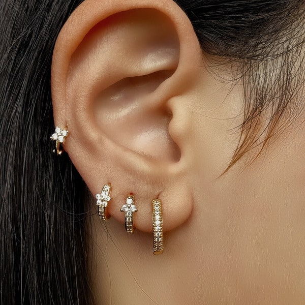 Set de 3 paires de boucles d’oreilles Plaqué Or 18K