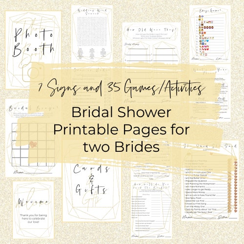 Lesbian Bridal Shower Game Printable Gay Bridal Shower Games Etsy Canada