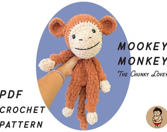 No-Sew - Mookey Monkey the Chunky Lovey - Amigurumi Crochet Pattern