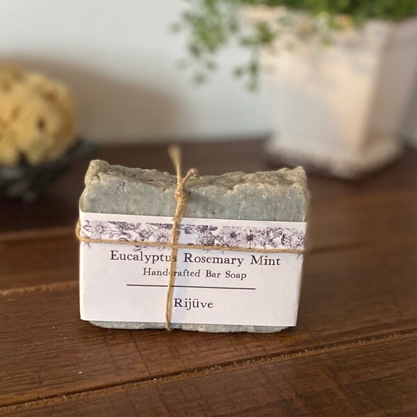 Eucalyptus Rosemary Mint Soap Handcrafted with Sea Salt