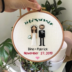 Individuelle Familienportraits, Paar Geschenk Haustiere, Jahrestag Geschenk, benutzerdefinierte Familie Kreuzstich personalisierte Kreuzstich Portraits