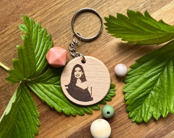 Christmas gift key ring, Christmas tree ornament, Customised key chain, Customised key ring, Key ring with faces, Personalised key chain