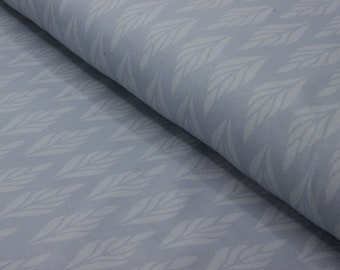 Jersey fabric | Flower-fresh leaves light grey | Cotton | 0.5 m