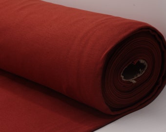 Cuff fabric Oeko-Tex® fine rib plain rust red 0,25 m