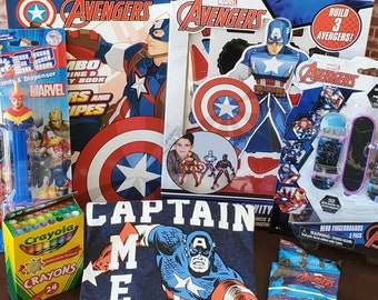 Captain America Gifts for Toddlers!  Avengers/Captain America Gift Basket, Gift Bag, T-shirt, Toys, Birthdays, Get Well, Easter Baksets...