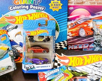 Kids Hot Wheels Easter Basket Filled w/ 40pcs toys, candy & chocolates AND  MORE