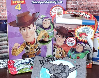 Toy Story Gifts for Kids!  Toy Story Buzz Lightyear Gift Basket.  Toy Story Gift Bag filled with Toys & T-shirt for Bdays, Get Well