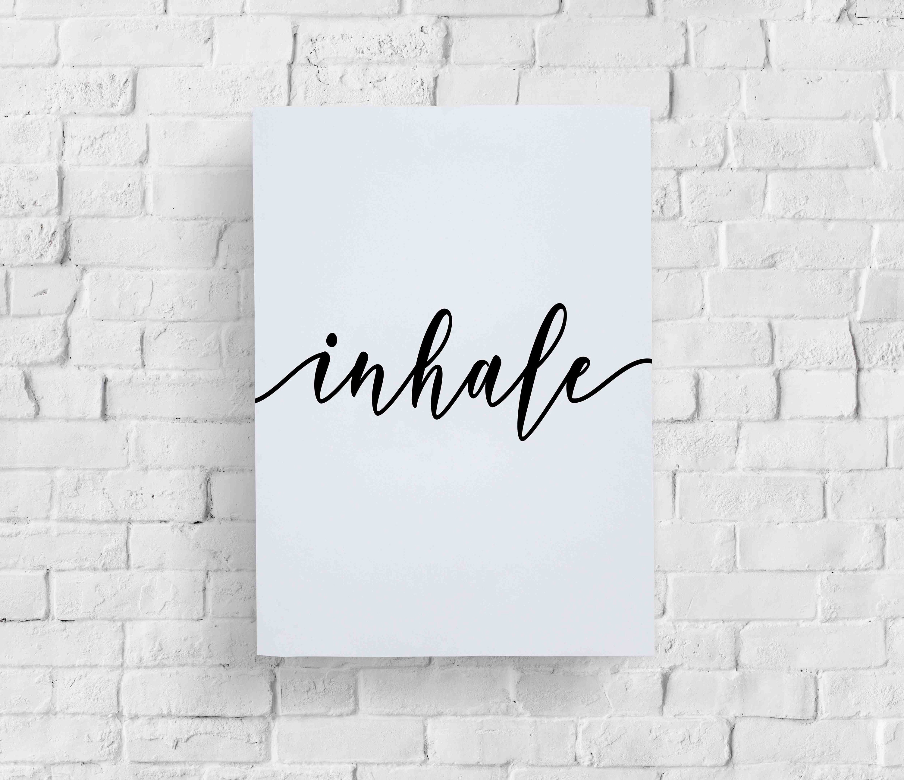 Inhale Exhale Breathe Print Set of 3, Bathroom Decor, Bedroom Decor ...
