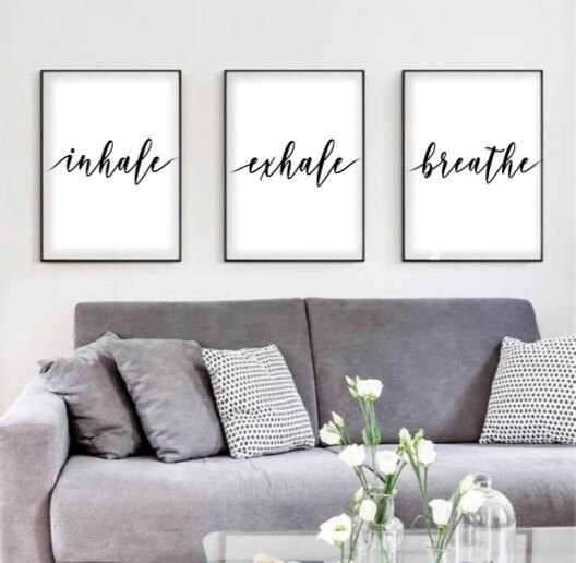 Inhale Exhale Breathe Print Set of 3, Bathroom Decor, Bedroom Decor ...