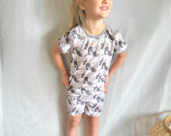 Gray Cat Pajamas: Kawaii Kitten Sleep Set