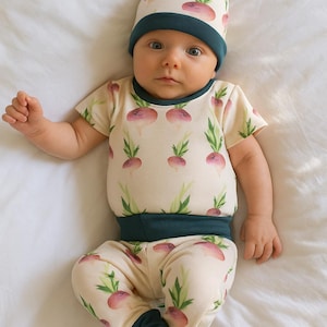 Baby Vegetable Outfit, Short Sleeve Onesie, Toddler 3-piece Set, Gender Neutral Baby Clothes, Crunchy Mama Gift, Baby Registry, Baby Shower