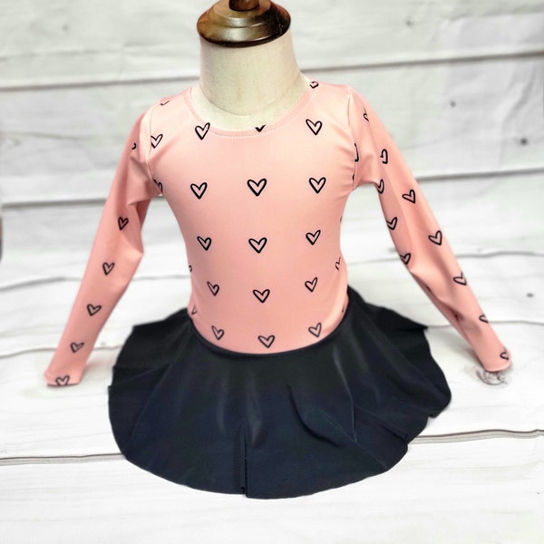 Girls' Light Pink Leotard, Children's Dancewear, Ballet Leotard for Toddlers and Babies, Long Sleeve Leotard, Youth Tank Leotards