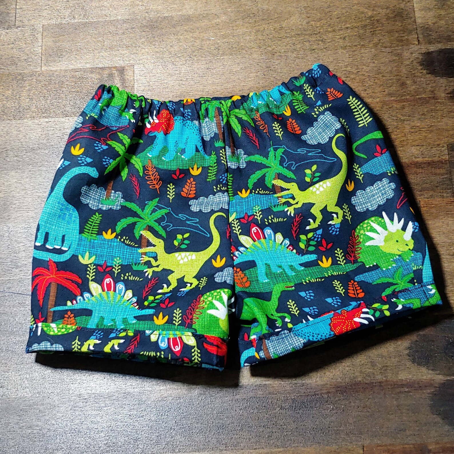 Baby Boy Cotton Dinosaur Shorts Etsy