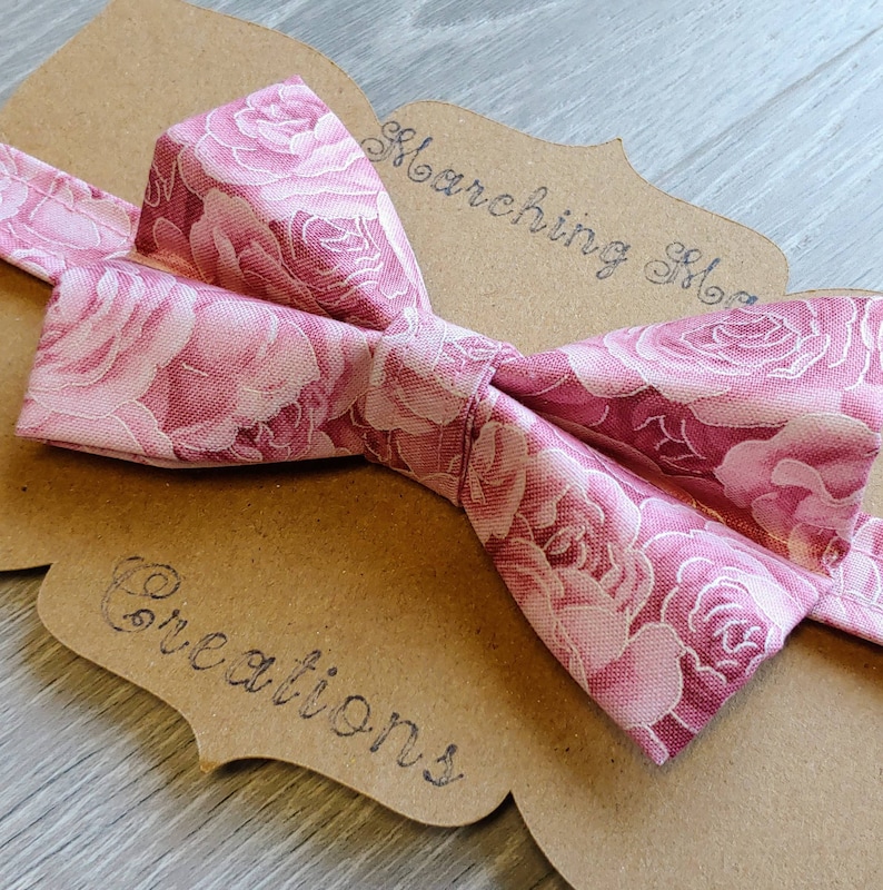 Ring Bearer Bow Ties Toddler Tie Kids Tie Blush Roses Boy/'s Blush Bow Tie Blush Pink Wedding Accessories for Groomsmen Infant Bow Ties