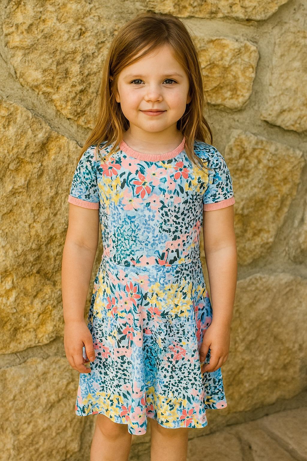 Floral Cotton Twirl Dress: Handmade Girls' Playwear