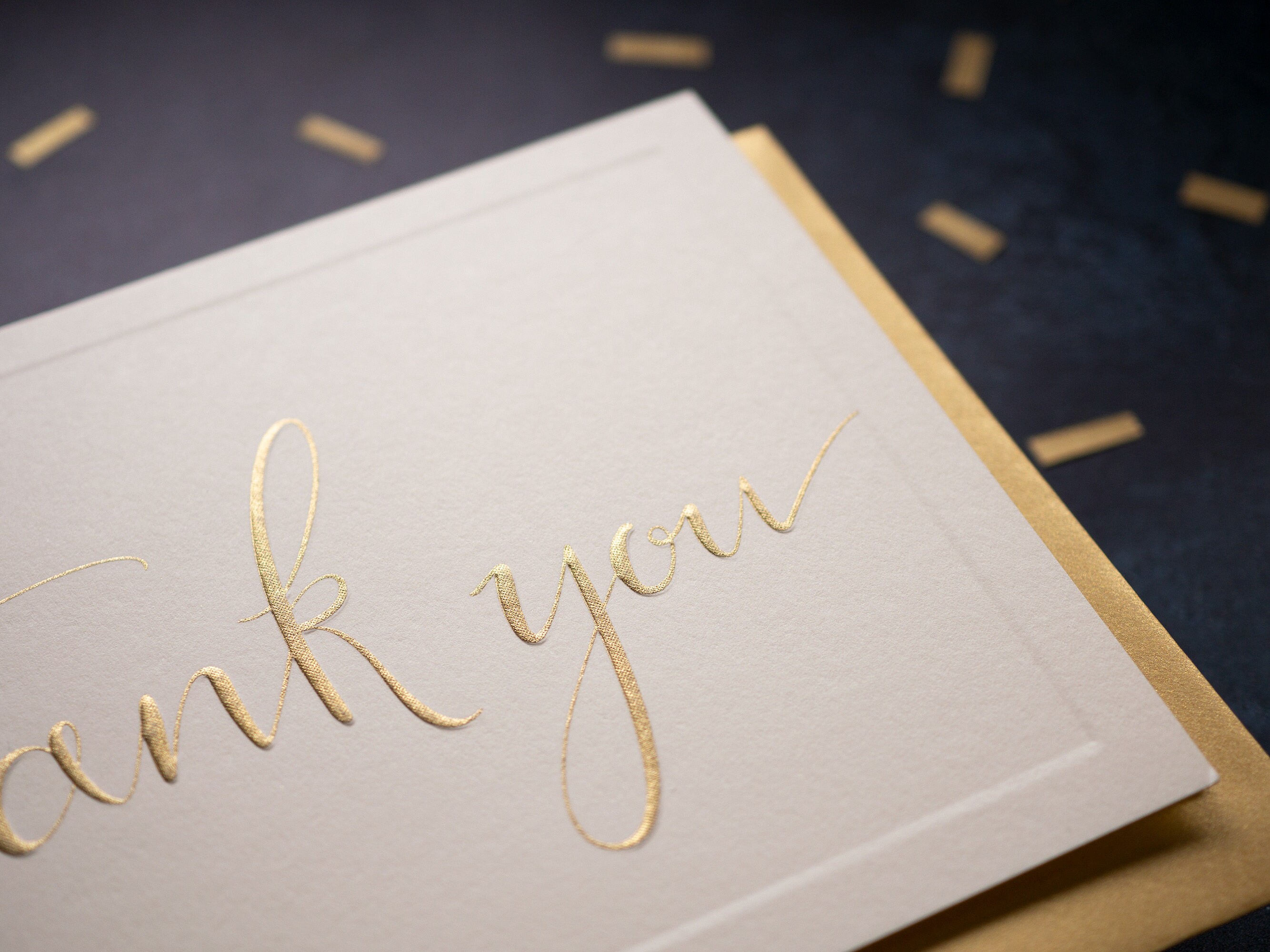 Luxury Thank You Cards Crema con letras de mano en relieve Etsy