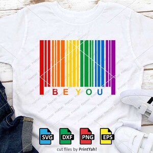 Be You Svg, Rainbow Barcode Svg, LGBT Svg, Pride Svg, Gay Pride, Quotes, Cut Files, Cricut, Silhouette, Png, Sublimation, Screen Printing