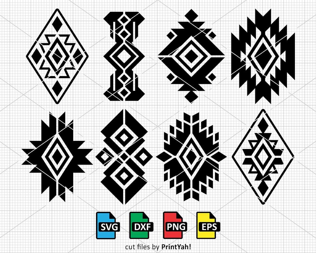 Aztec Svg Bundle, Tribal Svg, Aztec Png Bundle, Southwestern Svg, Aztec