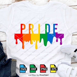 Pride, Svg, LGBT Svg, LGBTQ Svg, Rainbow Pride Svg, Gay Pride Svg, Cut Files, Cricut, Silhouette, Rainbow Drip Paint, Png, Screen Printing
