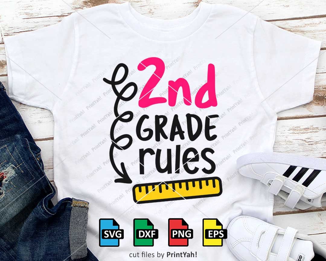 Second Grade Rules Svg 2nd Grade Svg Back to School Kids Etsy
