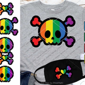 Pride Skull Svg, Pride Svg, Gay Pride Svg, Rainbow Pride, LGBT Svg, LGBTQ Svg, Cut Files, Cricut, Silhouette, Png, Sticker, Shirt Design