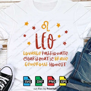 Leo Svg, Leo Zodiac Svg, Zodiac Sign Svg, Birthday Svg, Cut Files, Cricut, Silhouette, Horoscope Svg, Astrology Svg, Clipart, Vector, Png