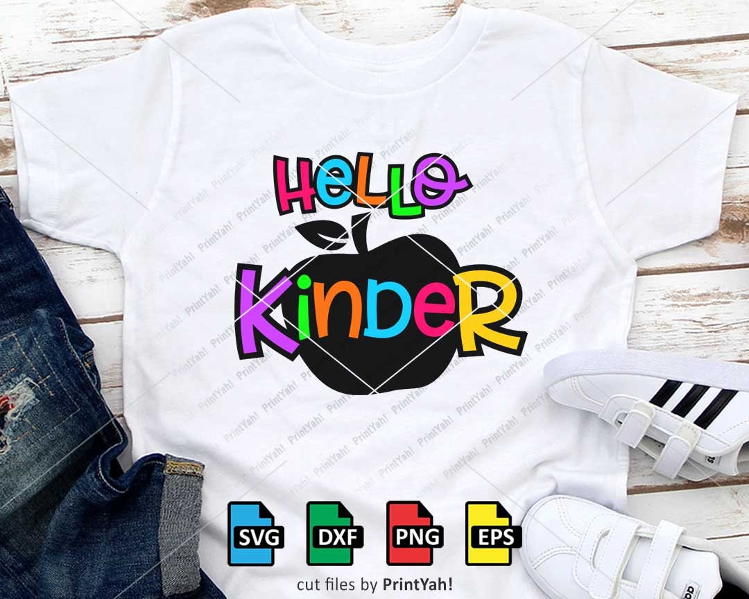 Hello Kindergarten Svg Png Kinder Svg 1st Day of School - Etsy