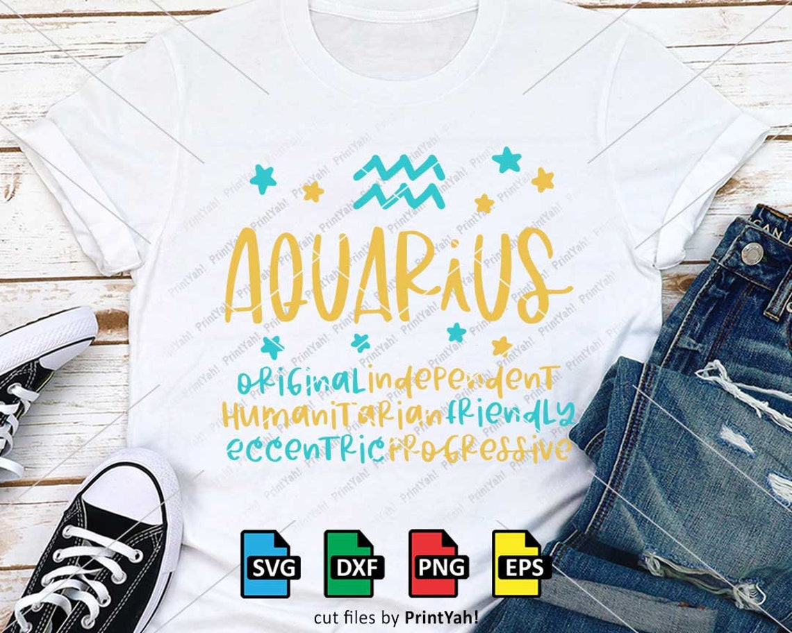 Download Aquarius Svg Aquarius Zodiac Svg Zodiac Sign Svg Birthday | Etsy