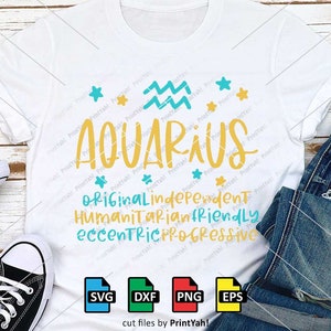 Aquarius Svg, Aquarius Zodiac Svg, Zodiac Sign Svg, Birthday Svg, Cut Files, Cricut, Silhouette, Horoscope, Astrology, Clipart, Vector, Png