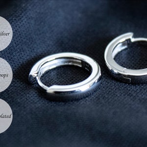 Sterling Silver 10mm Everyday Huggie Hoops | Sterling Silver 10mm Huggie Hoop Earrings | Classic Everyday Hoops