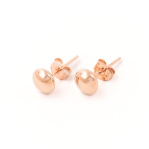 14K Solid Gold Ball Studs: Minimalist Lightweight Earrings