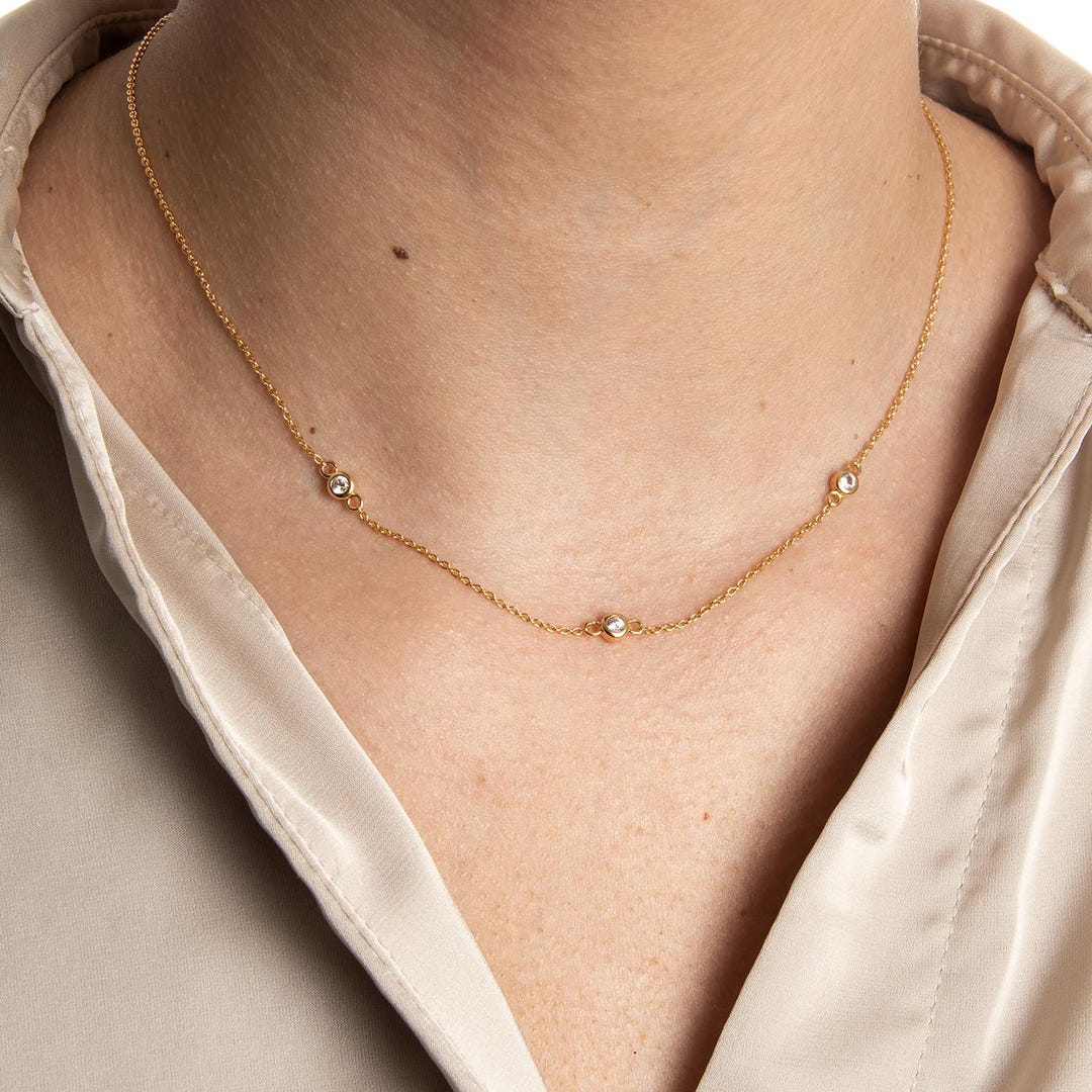 VERMEIL STERLING SILVER  RECTANGLE NECKLACE main image 1