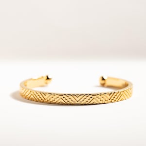 18k Gold Vermeil Geometric Open Ball Cuff Bangle – Chunky Statement Bangle in Sterling Silver