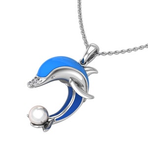Enameled Dolphin Necklace image 2