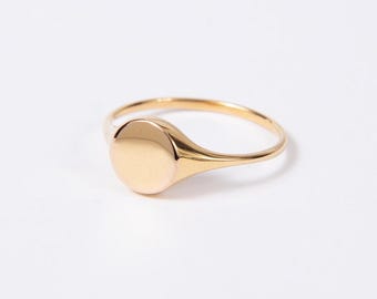 Gold Vermeil Signet Ring: Sterling Silver Minimalist Band