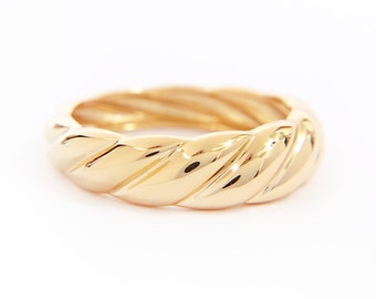 Sterling Silver Bubble Ridged Band Ring | Gold Vermeil Chunky Ring made in Sterling Silver