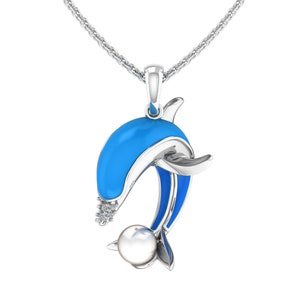 Enameled Dolphin Necklace image 4