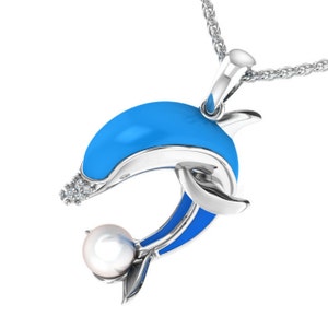 Enameled Dolphin Necklace image 3