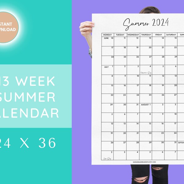 Summer Calendar Etsy Summer calendar etsy